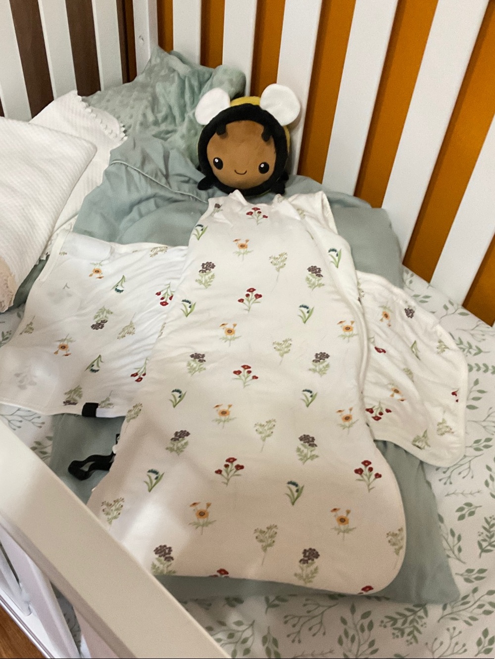 Kyte BABY Cream Floral Sleep Sack with Multicolor Blossoms